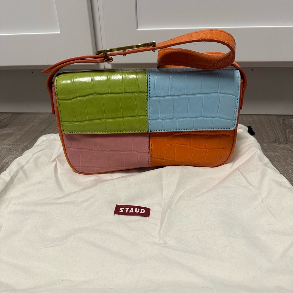 Staud Tommy Colorblock Moc Croc